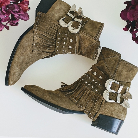 Toral Shoes - ❤️Sale♥️ Toral Fringe Buckle Ankle Booties